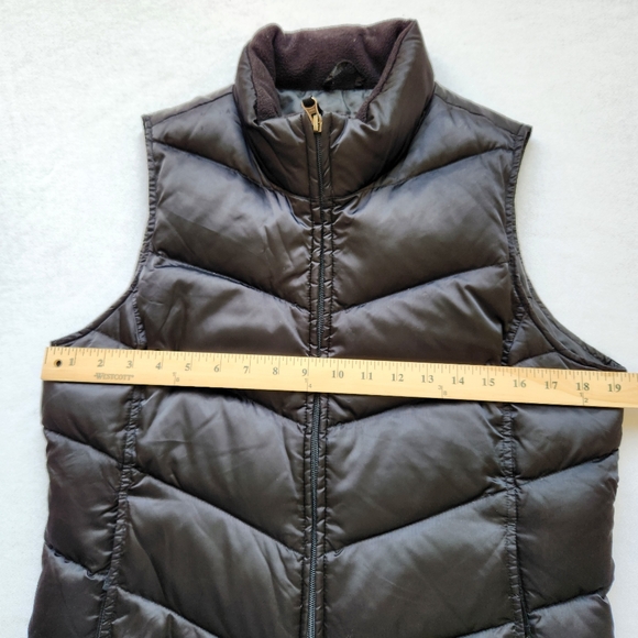 Goose Down Vest Quilted Puffer Black Fall Winter Outdoors Cabincore Warm Medium - Picture 9 of 14